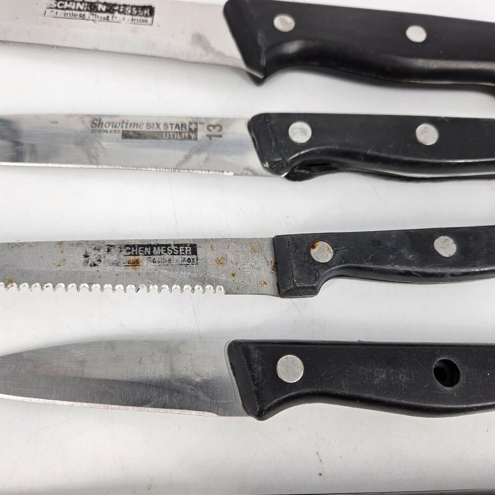 Ronco Showtime Six Star Kitchen Knives Utility Dinner Silver 5 Pc Stain Steel - Picture 3 of 7